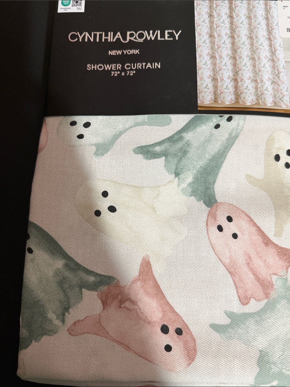 Cynthia Rowley Halloween ghost shower curtain 72”